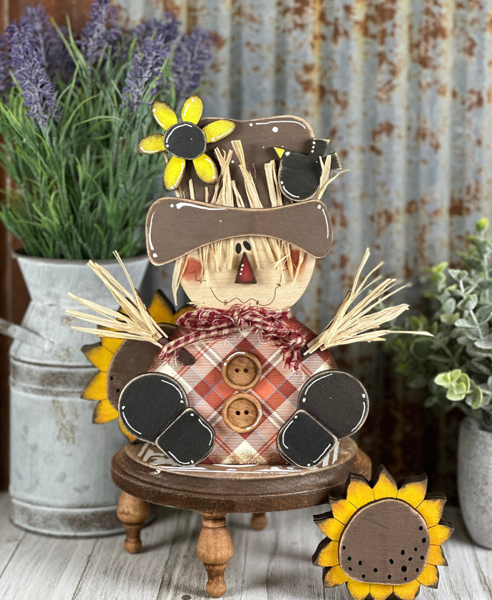 Fall scarecrow shelf sitter