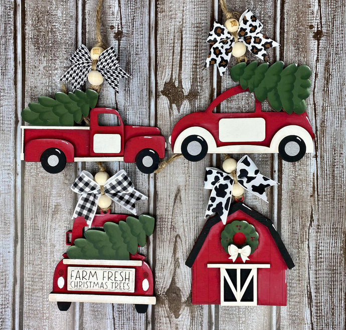 Farm house Christmas ornaments