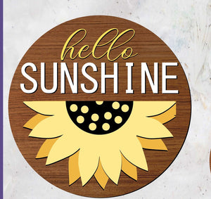 Hello Sunshine sunflower Door hanger