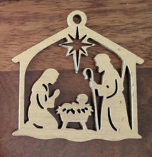 Load image into Gallery viewer, Trio  of nativity ornaments