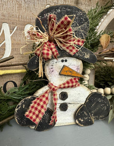 Primitive farmhouse snowman