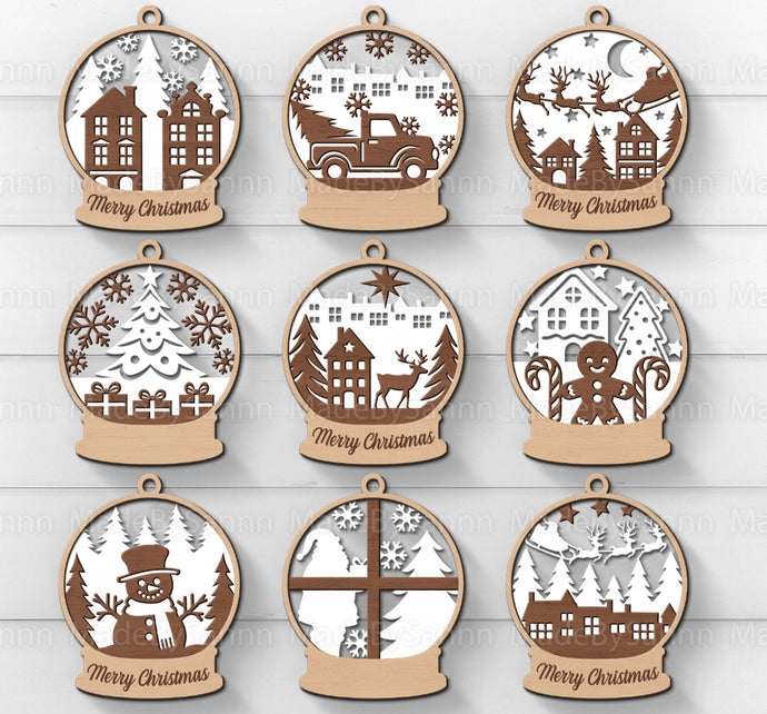 9 Christmas Globe ornaments
