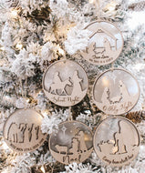 Set of 6 nativity ornaments.
