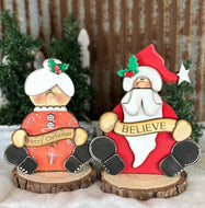 Mr. & Mrs.  Santa Claus  shelf sitters.