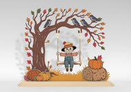 Tree swinging scarecrow.