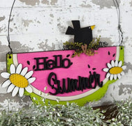 Hello summer watermelon door hanger