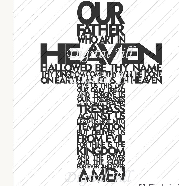 Our father who art in Heaven Cross