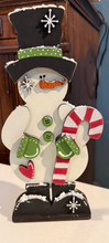 Load image into Gallery viewer, Candy Cane  standing snowman