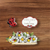 Interchangeable apron daisy and ladybugs