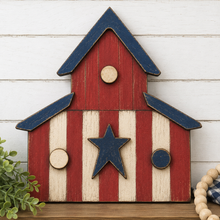 Load image into Gallery viewer, Patriotic bird house barn 828