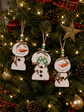 Load image into Gallery viewer, Wonky Snowman ornaments . #888
