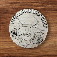 Load image into Gallery viewer, Highland cow chef Door hanger.  #103