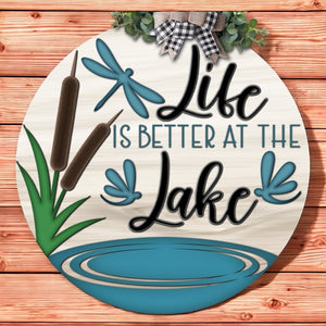 Life is better at the lake door hanger