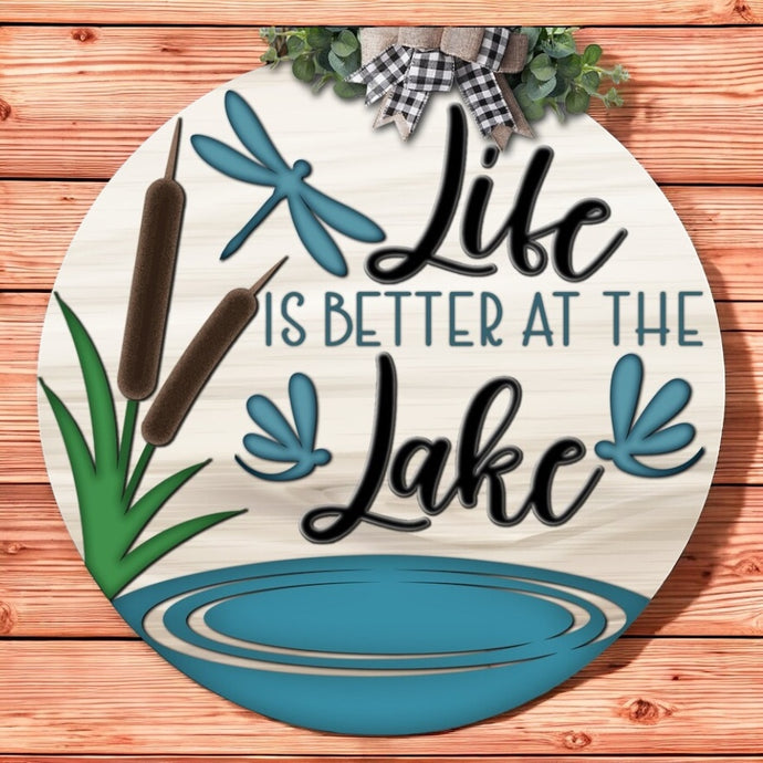 Life is better at the lake door hanger