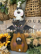 Stackable Pumpkin, Black Bat and Goofy Ghost