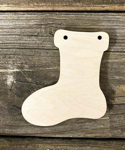 Christmas Stocking wood cutout - Brown Eyed Girls Crafting 