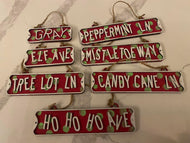 Street sign ornaments