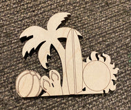 Tropical beach theme truck interchangeable cutout - Brown Eyed Girls Crafting 