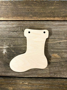 Wood Christmas stocking ornament - Brown Eyed Girls Crafting 